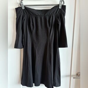 Modcloth off shoulder black mini dress size L